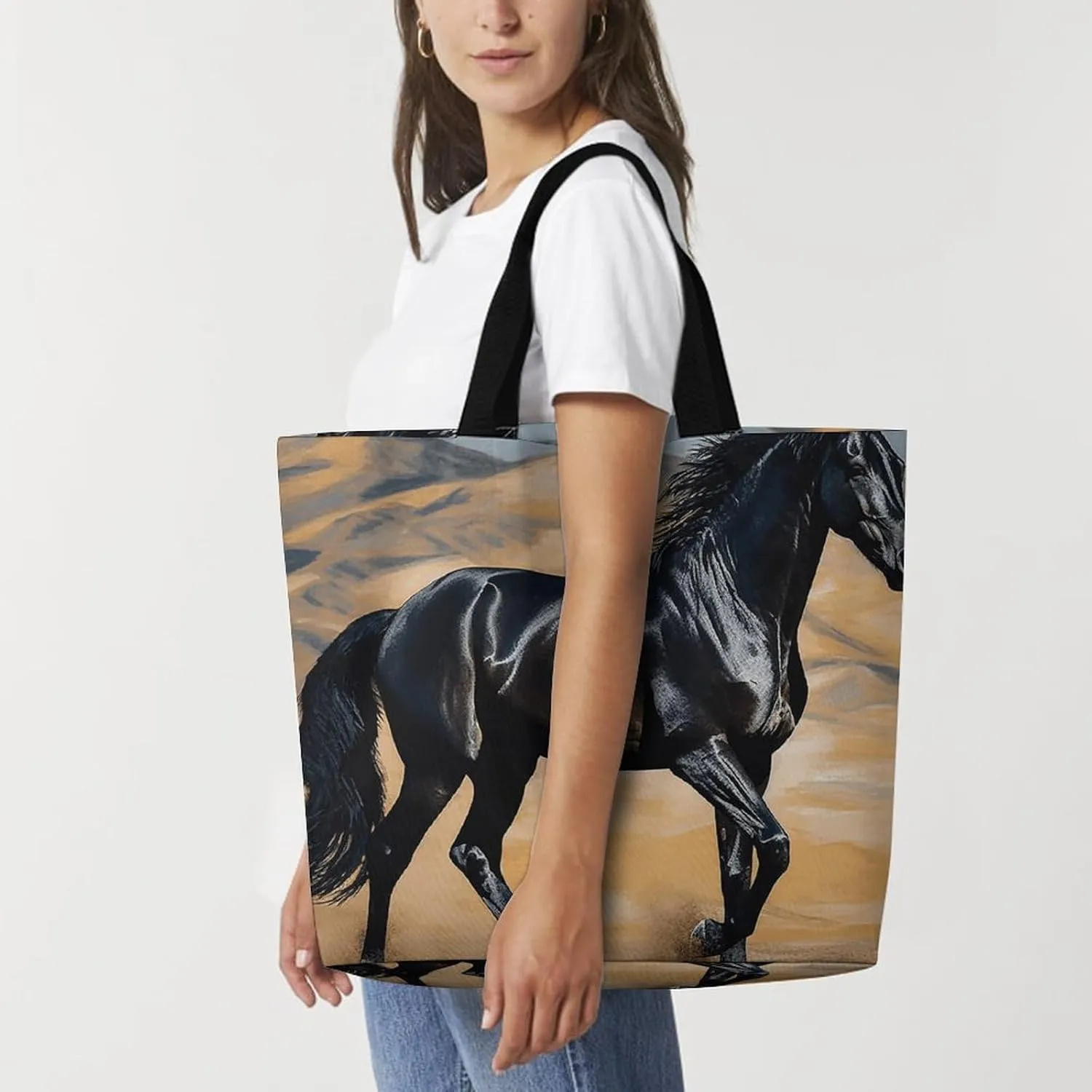 Foldable Grocery Bag Reusable Shopping Bag Resin Squirrel Tote Bag Casual Handbags for Work Shopping