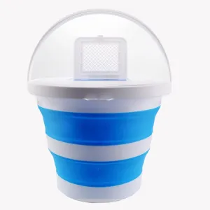 Foldable Pail Bucket,Collapsible Plastic Bucket with Lid and Handle,Folding Round Tub Portable Fishing Water Pail for Hiking,Backpacking,Camping,Outdoor Survival (Color : Blue, Size : 15l)