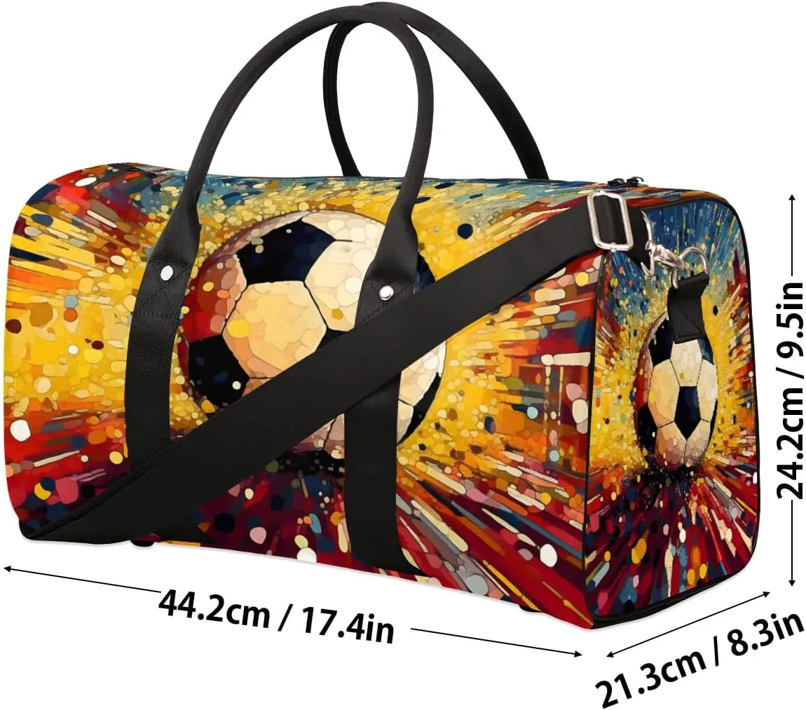 Foldable Travel Bag Creative Soccer Lightweight Carry On Bags for Airplanes Waterproof Travel Duffle Bag For Gym Weekend Overnight