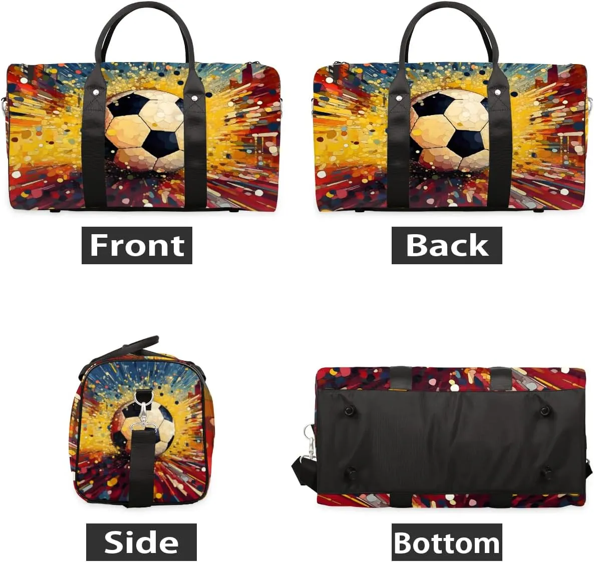 Foldable Travel Bag Creative Soccer Lightweight Carry On Bags for Airplanes Waterproof Travel Duffle Bag For Gym Weekend Overnight