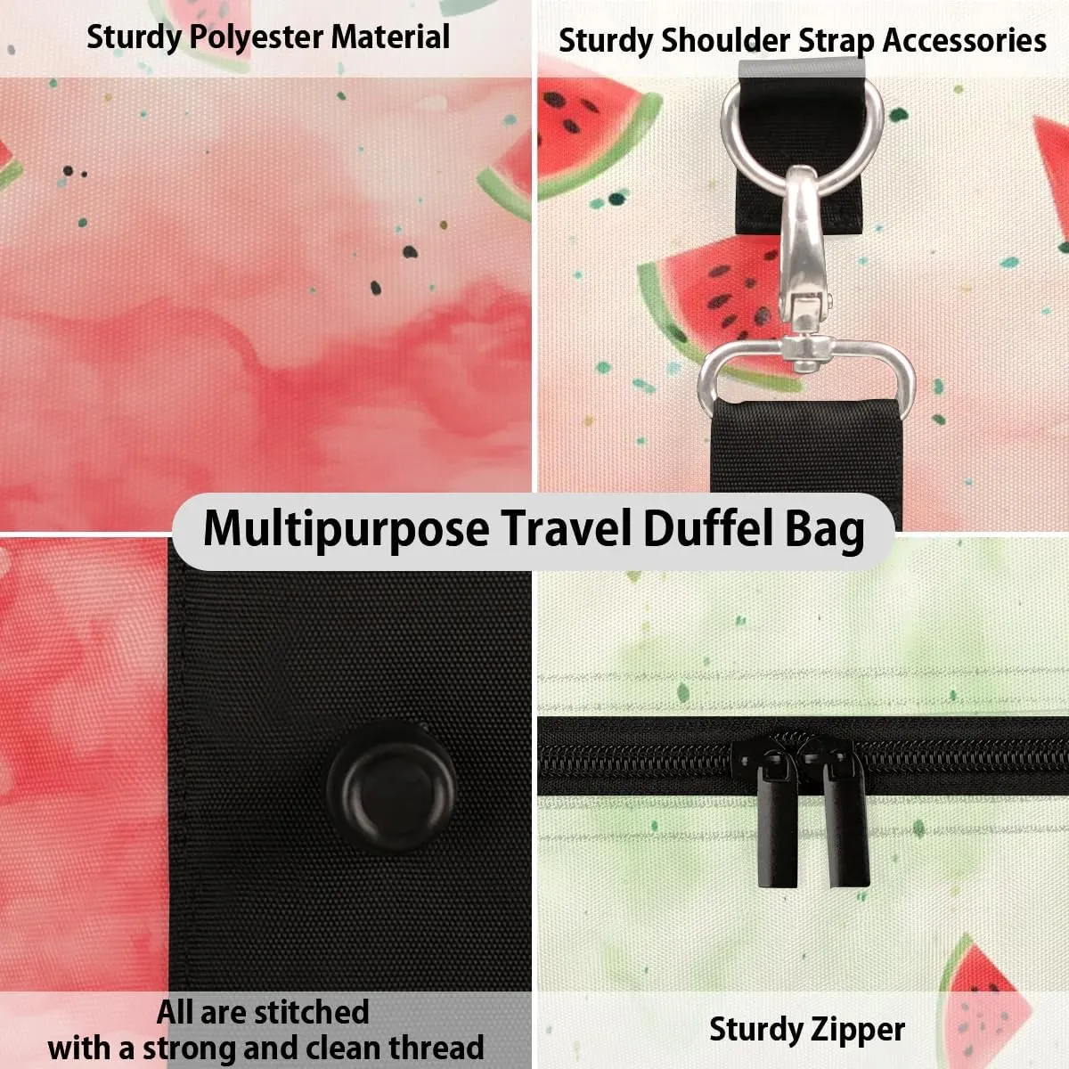 Foldable Travel Bag Fruit Watermelon Lightweight Carry On Bags for Airplanes Waterproof Travel Duffle Bag For Gym Weekend Overnight