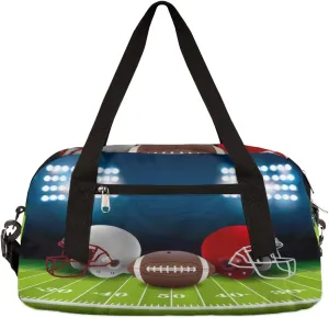 Football Helmet Kids Overnight Duffle Bags Boys Girls Teen Sports Gym Bag for Weekender Travel Gymnastics Dance Ballet