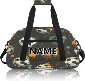 Football Soccer Mini Gym Bag 18 inch for Women Men Waterproof Custom Sports Theme Travel Duffel Bag Carry On Overnight Tote Nurse Bag for Work Fitness Hiking