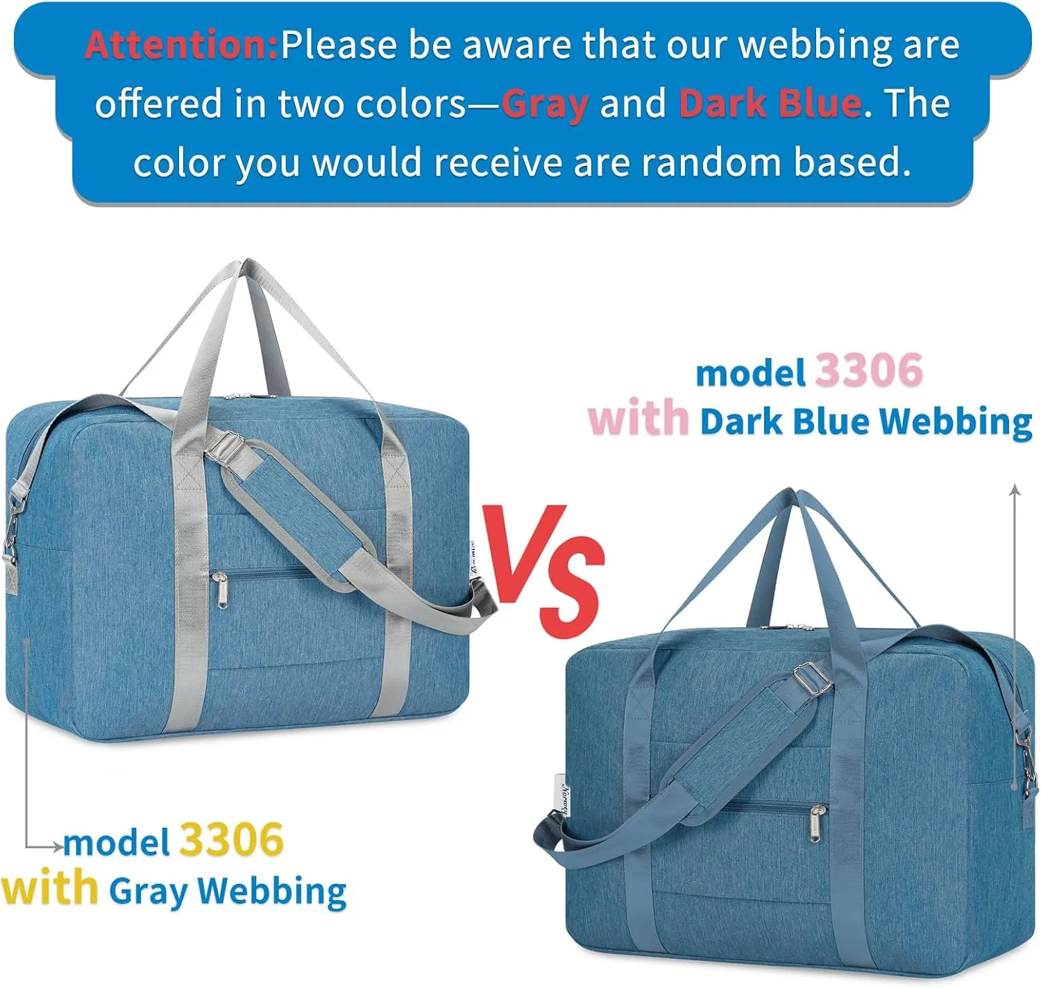For Spirit Airlines Personal Item Bag 18x14x8 Foldable Travel Duffel Bag Underseat Carry on Luggage for Women and Men 30L (Navy Blue)