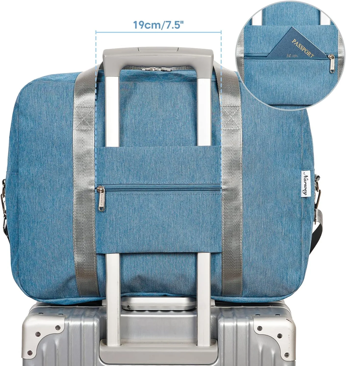 For Spirit Airlines Personal Item Bag 18x14x8 Foldable Travel Duffel Bag Underseat Carry on Luggage for Women and Men 30L (Navy Blue)
