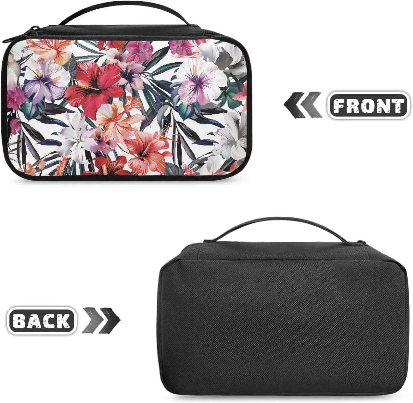 FOR U DESIGNS Personalized Cosmetic Bag for Women Floral Print Makeup Bag for Traveling Toiletry Bag Handbags Portable Pouch
