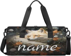 Forest Fox Personalized Dance Bags, Forest Fox Custom Sport Duffel Bag Travel Duffle Bag Overnight Weekender Bag
