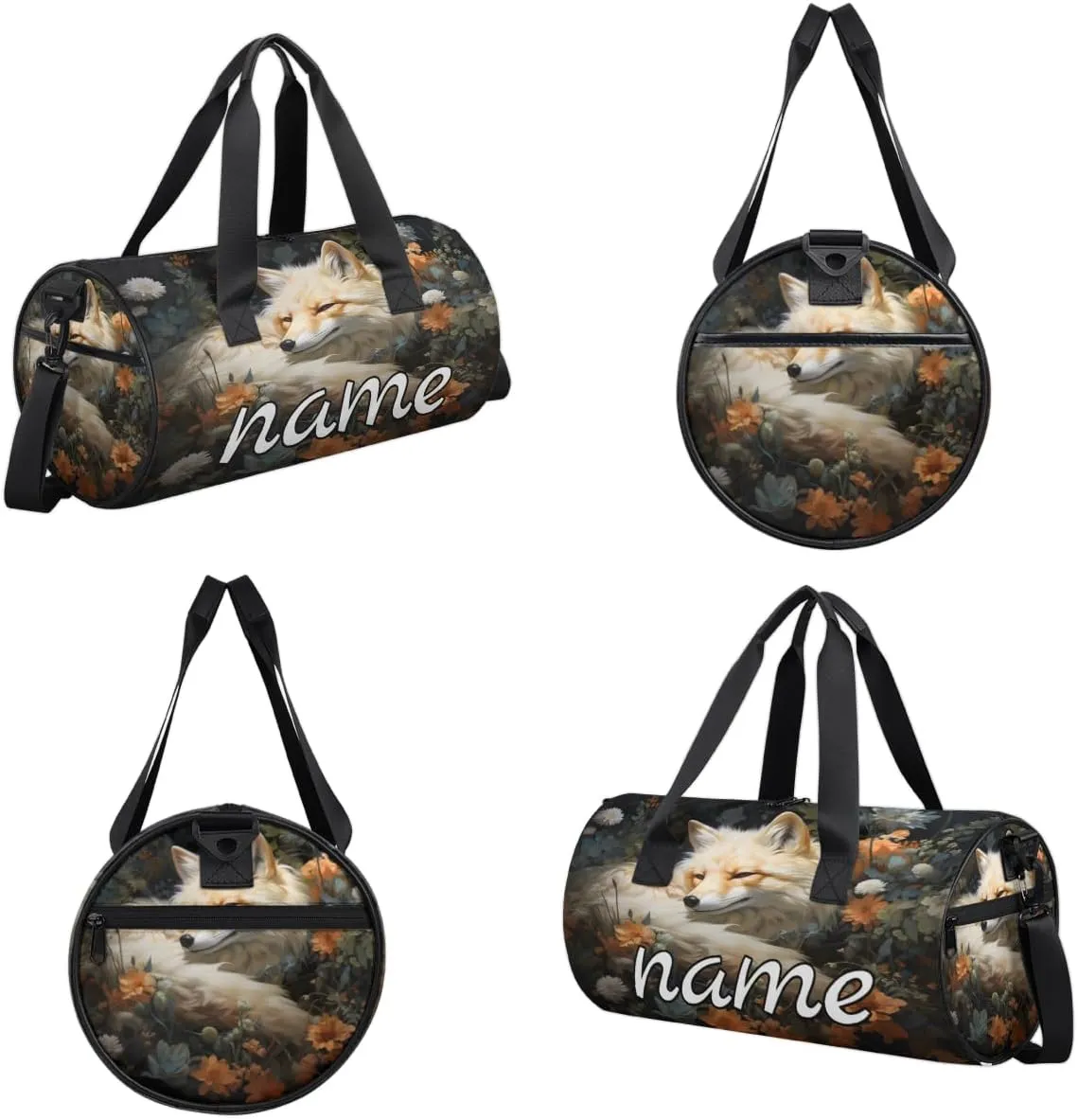 Forest Fox Personalized Dance Bags, Forest Fox Custom Sport Duffel Bag Travel Duffle Bag Overnight Weekender Bag
