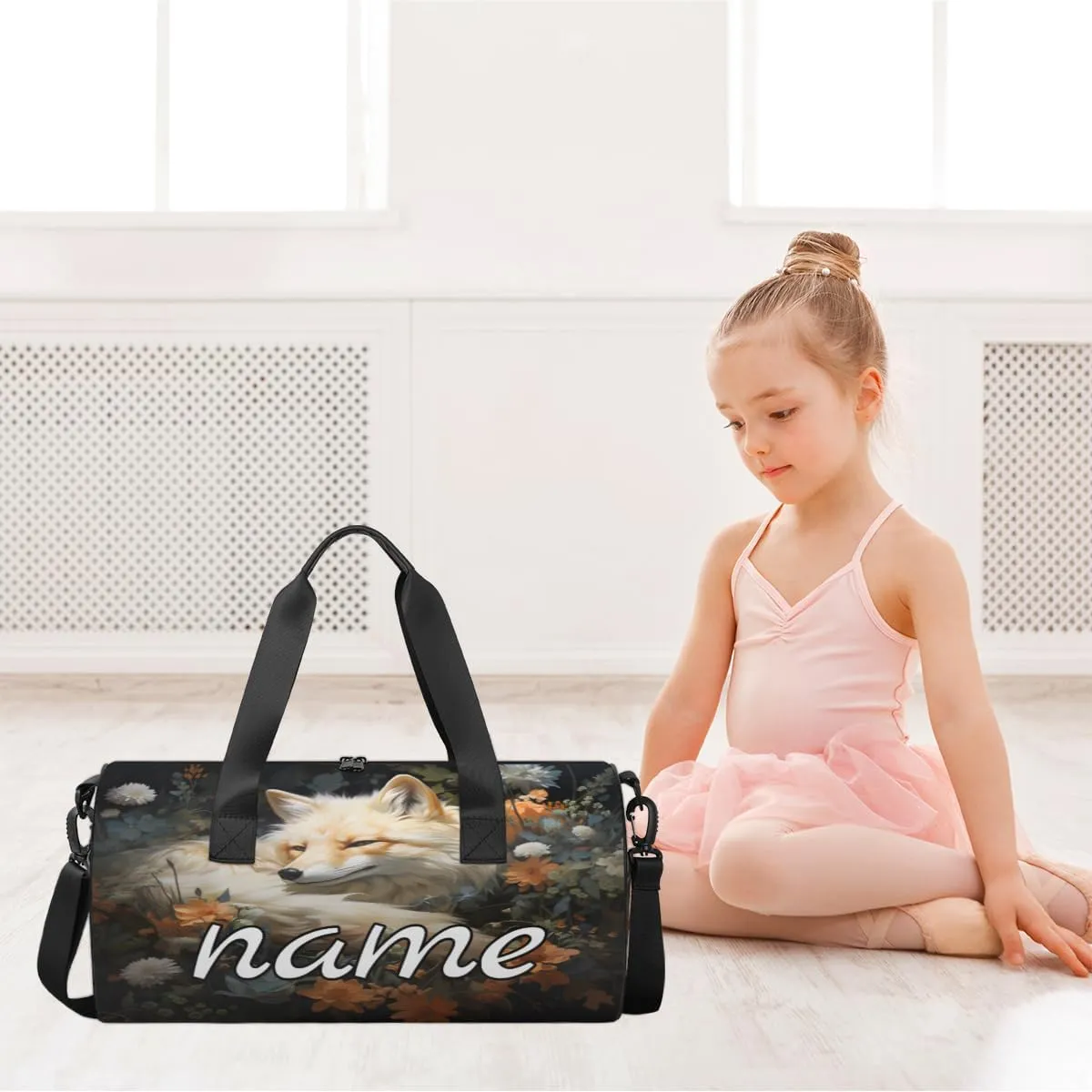 Forest Fox Personalized Dance Bags, Forest Fox Custom Sport Duffel Bag Travel Duffle Bag Overnight Weekender Bag