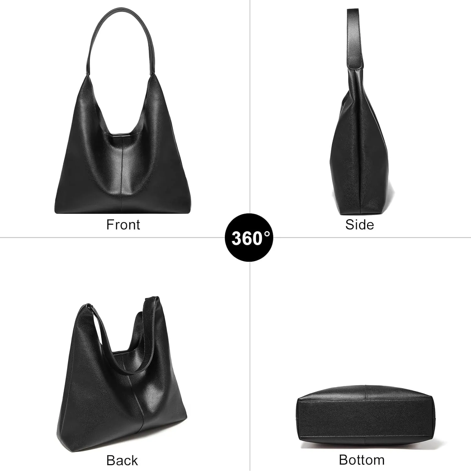 FOXLOVER Womens Faux Leather Hobo Bags Vintage Large Crossbody Shoulder Purse Ladies Tote Handbags