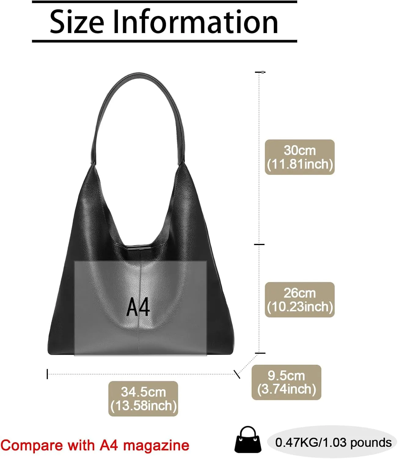FOXLOVER Womens Faux Leather Hobo Bags Vintage Large Crossbody Shoulder Purse Ladies Tote Handbags