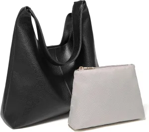 FOXLOVER Womens Faux Leather Hobo Bags Vintage Large Crossbody Shoulder Purse Ladies Tote Handbags