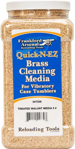 Frankford Arsenal 5 lb Container of Treated Walnut Hull Media for Case Tumbling, Ammo Reloading and Shooting Bags, tan