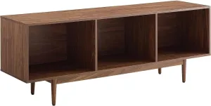 French Fabulous Record Storage Console Cabinet with Adjustable Feature, Rustic Cabinet Style Large/Walnut