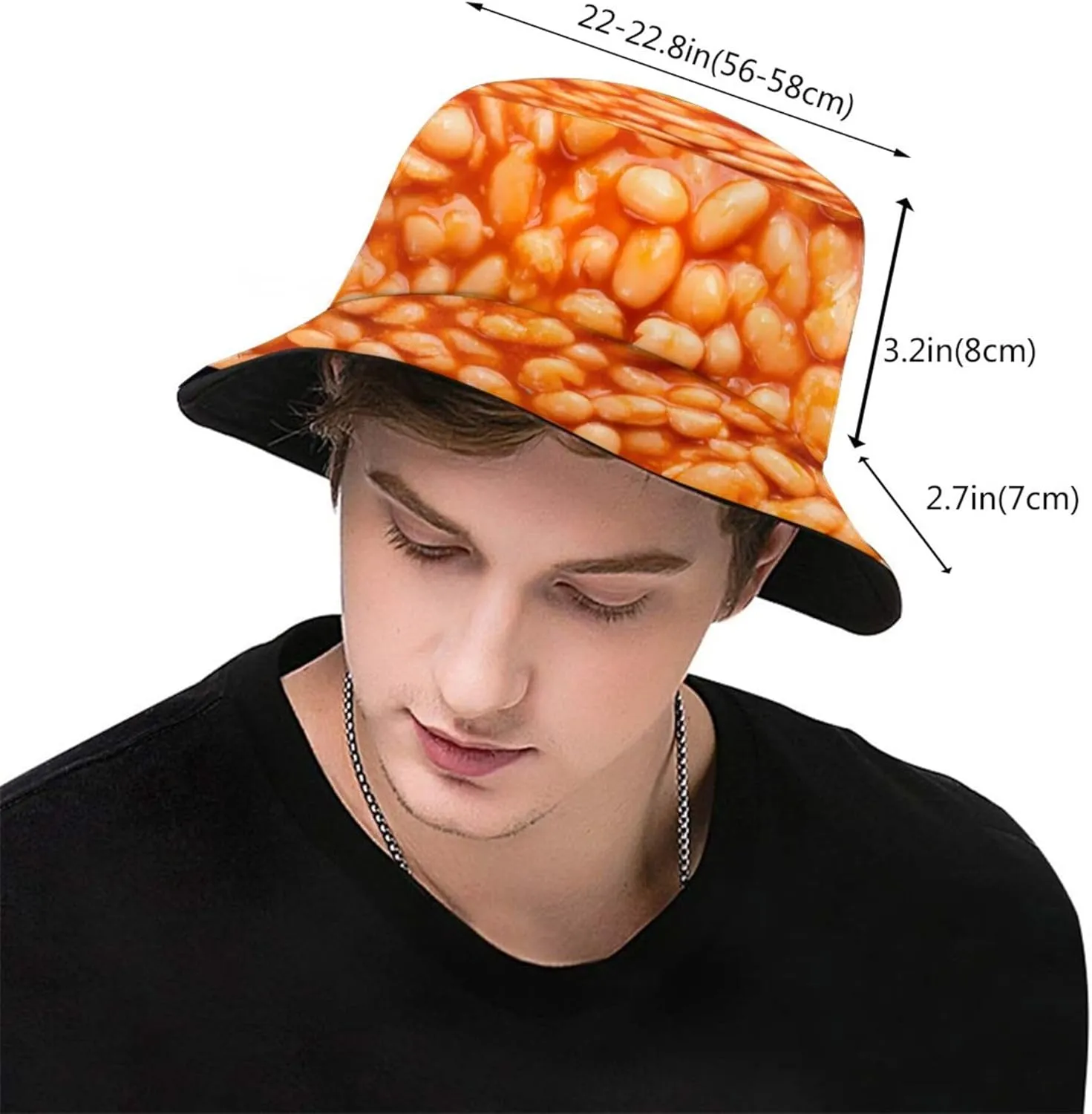 Funny Food Pattern Bucket Hat for Men Women Fashion Summer Fisherman Hat Packable Travel Beach Sun Caps