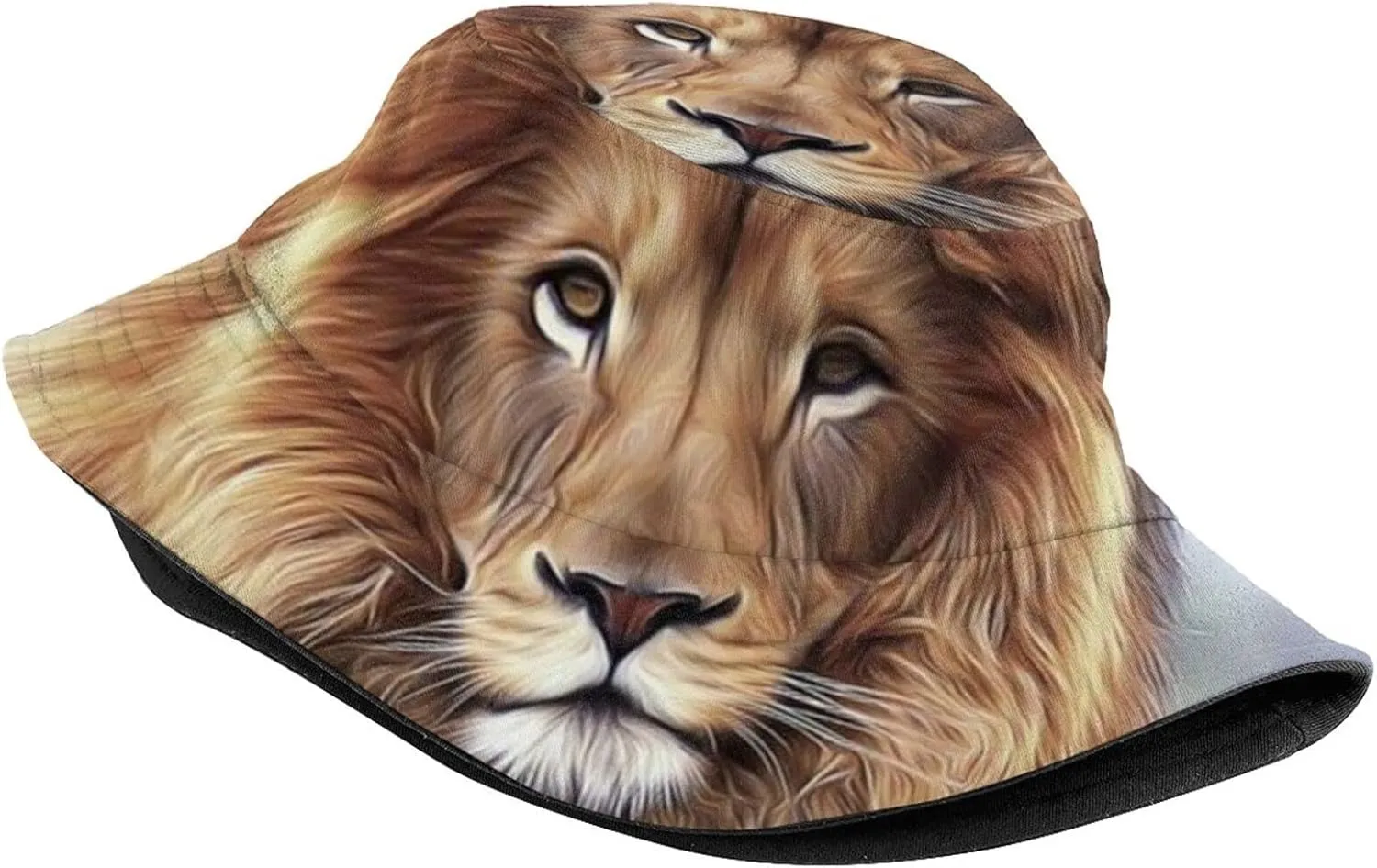 Funny Lion Bucket Hats Summer Travel Beach Sun Hat Outdoor Animal Cap Unisex Women Men