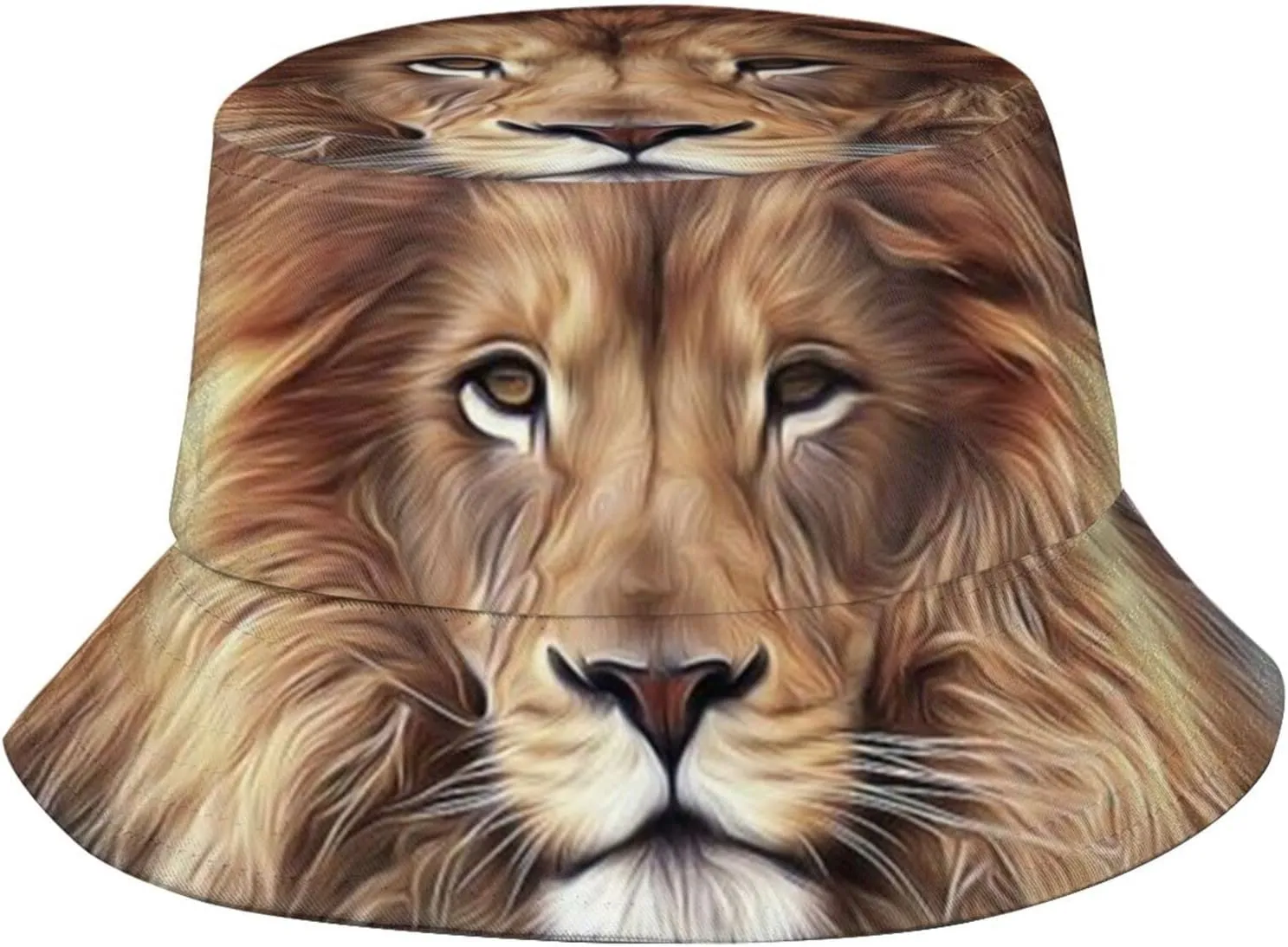 Funny Lion Bucket Hats Summer Travel Beach Sun Hat Outdoor Animal Cap Unisex Women Men