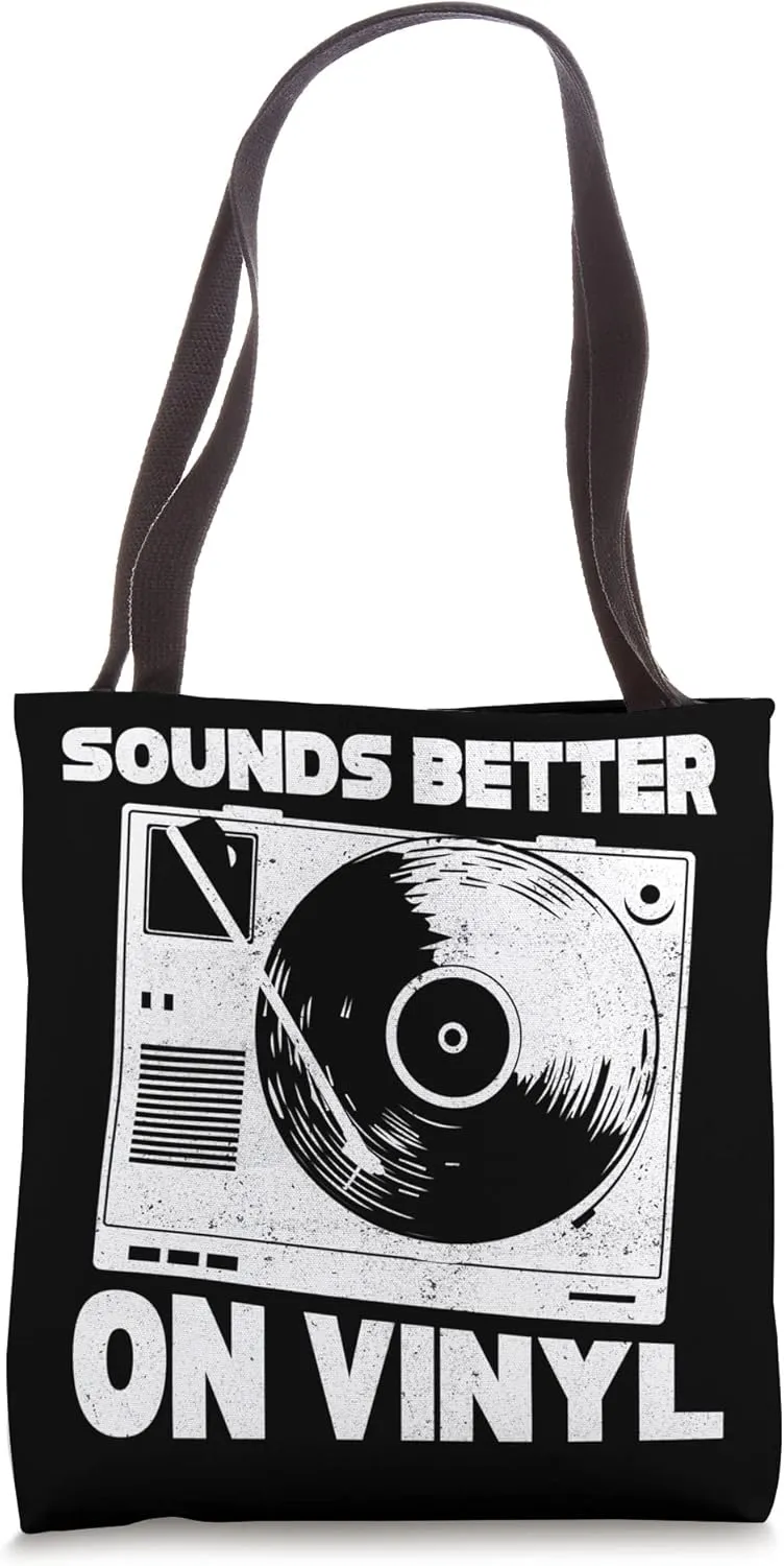 Funny Vinyl Record LP - Record Player Sounds Better On Vinyl Tote Bag
