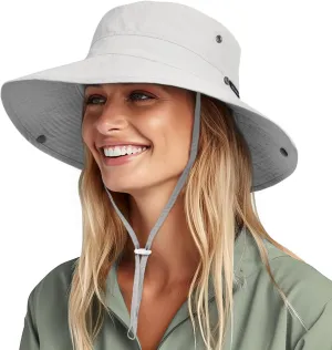 FURTALK Sun Hats for Women Ponytail UPF 80  Beach Summer Hat Wide Brim Packable Cowboy Hat