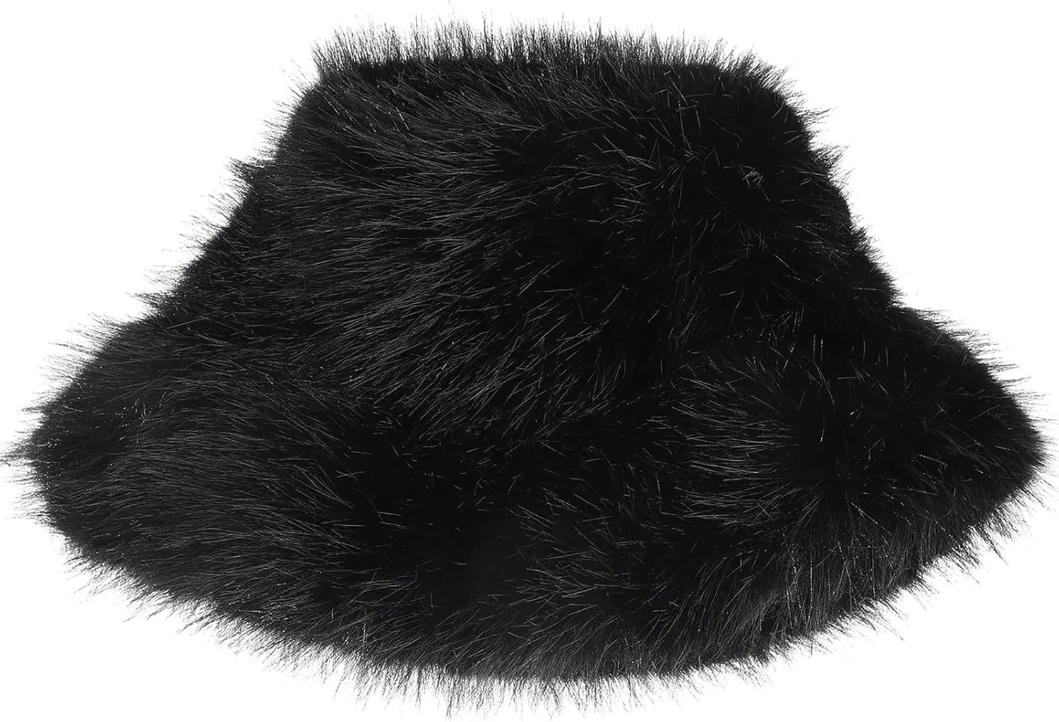 Fuzzy Bucket Hat for Women Fluffy Faux Fur Warm Luxurious Winter Bucket Hat Fisherman Cap