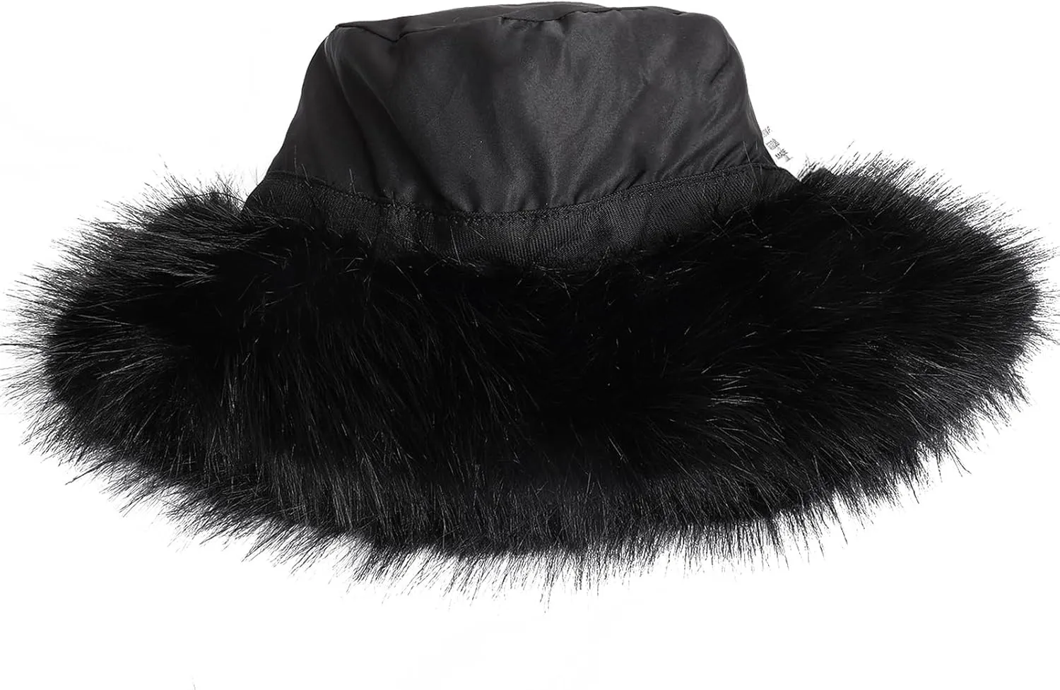 Fuzzy Bucket Hat for Women Fluffy Faux Fur Warm Luxurious Winter Bucket Hat Fisherman Cap