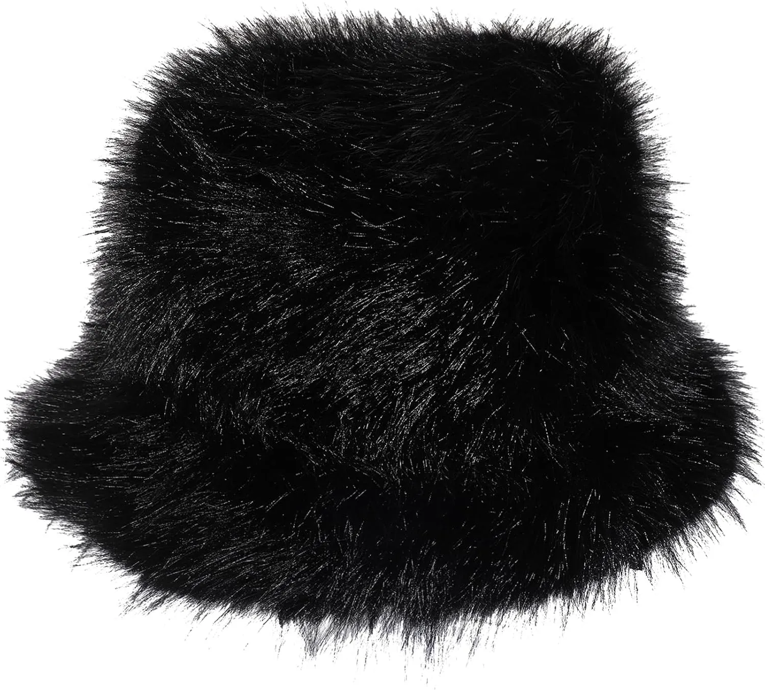 Fuzzy Bucket Hat for Women Fluffy Faux Fur Warm Luxurious Winter Bucket Hat Fisherman Cap