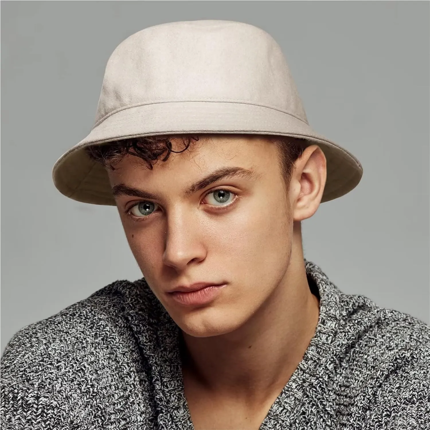 GADIEMKENSD Winter Bucket Hat - Premium Wool, Packable, Plain Colors, Unisex Warm Hat