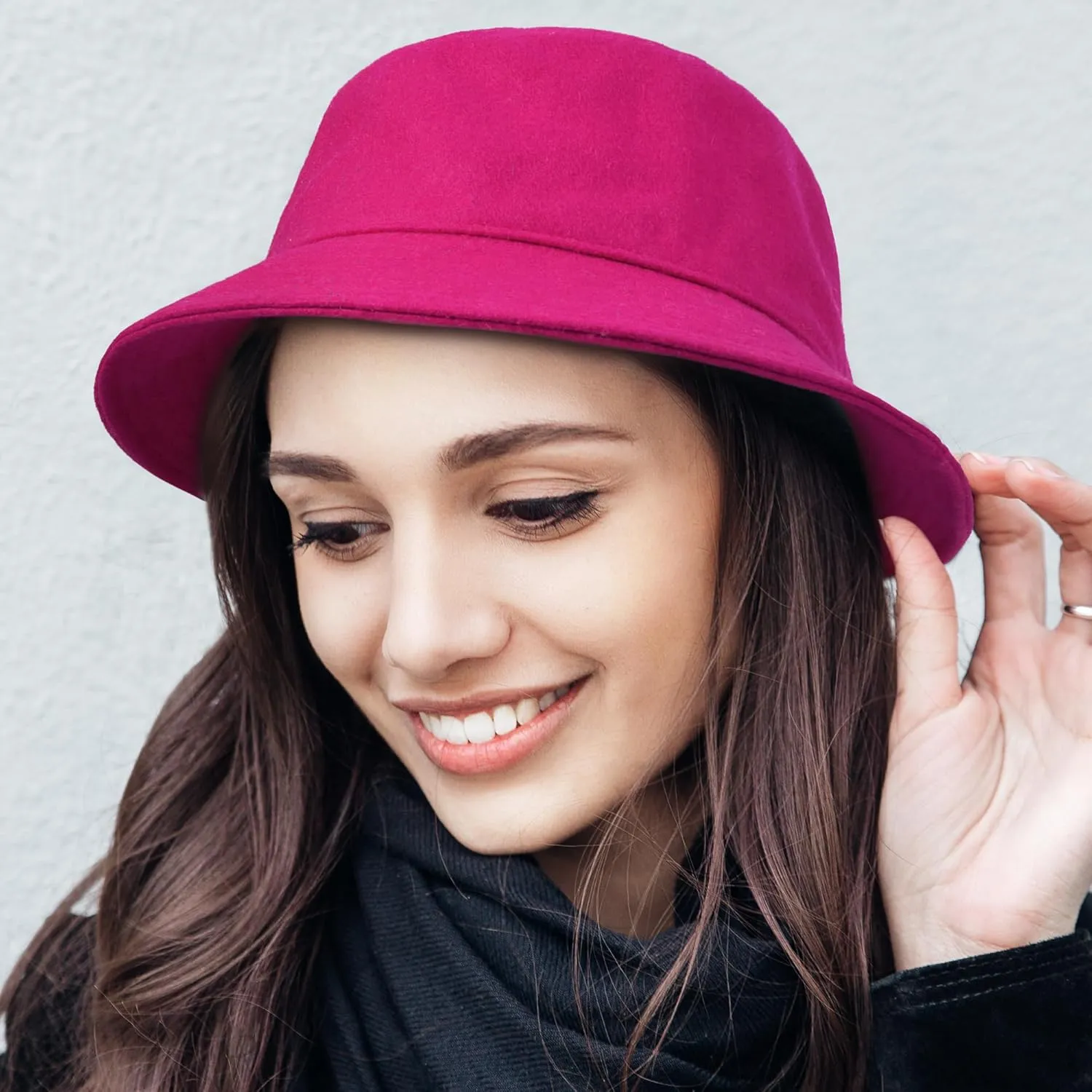 GADIEMKENSD Winter Bucket Hat - Premium Wool, Packable, Plain Colors, Unisex Warm Hat
