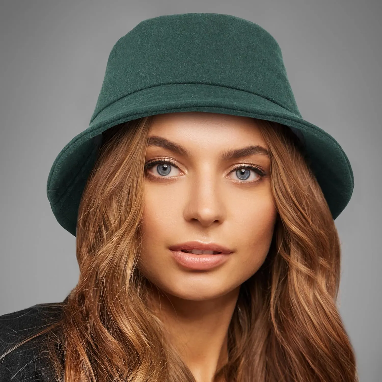 GADIEMKENSD Winter Bucket Hat - Premium Wool, Packable, Plain Colors, Unisex Warm Hat
