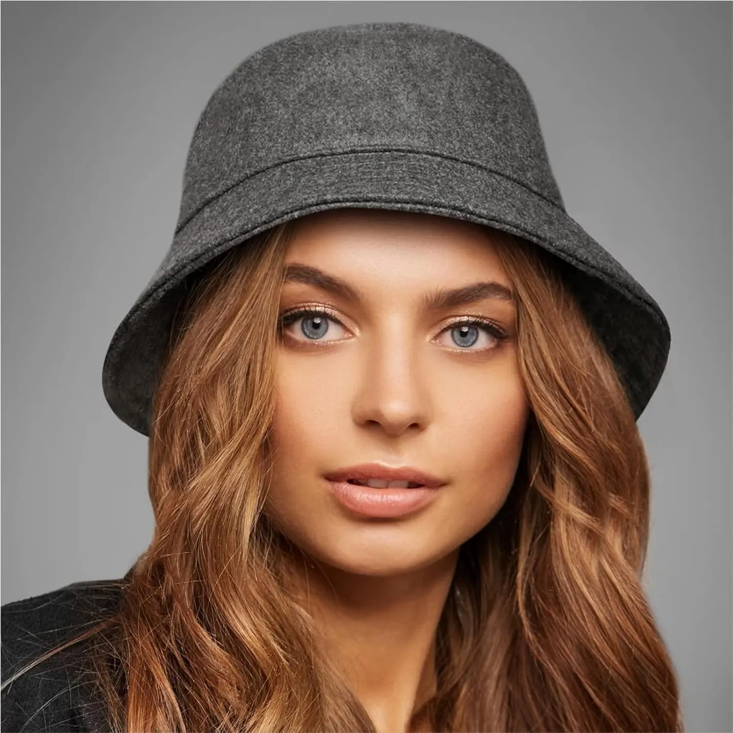 GADIEMKENSD Winter Bucket Hat - Premium Wool, Packable, Plain Colors, Unisex Warm Hat