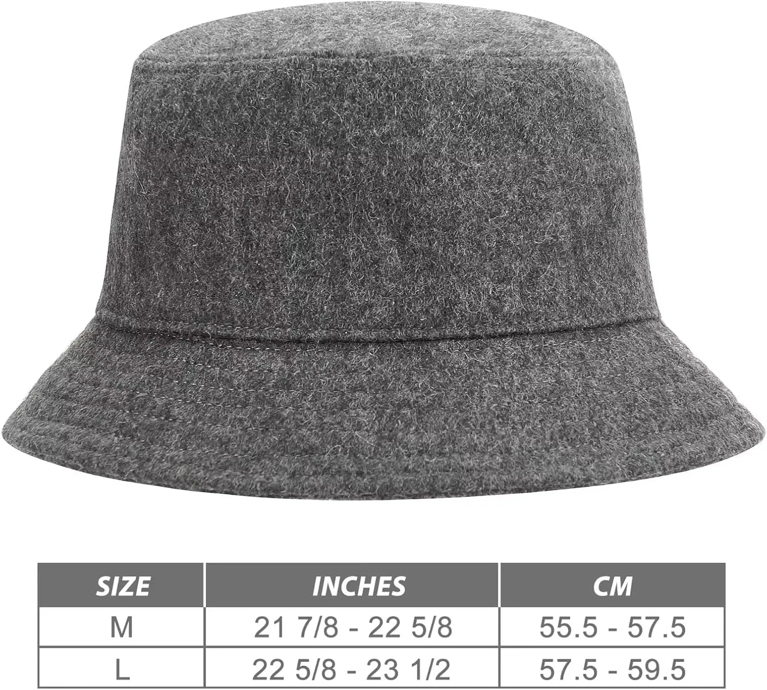 GADIEMKENSD Winter Bucket Hat - Premium Wool, Packable, Plain Colors, Unisex Warm Hat