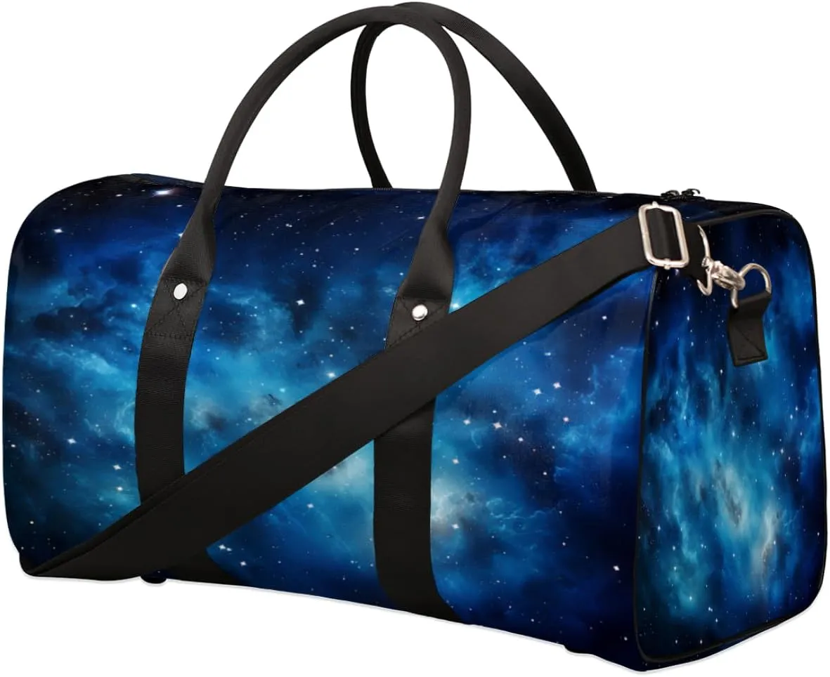 Galaxy Space Star Travel Duffel Bag for Women Men, Space Nebula Sport Tote Gym Bag Foldable Weekender Overnight Bag Waterproof Carry On Luggage Bag