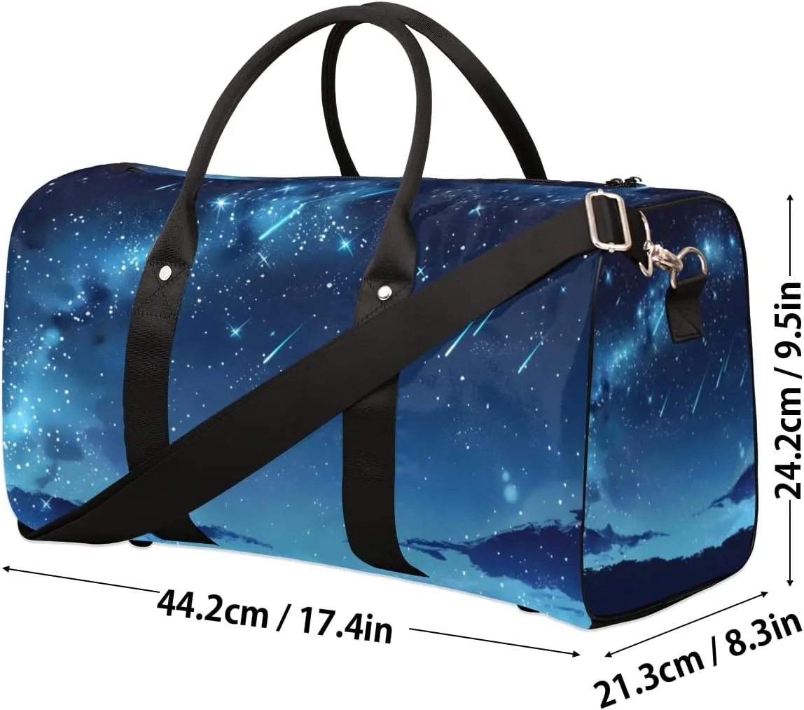Galaxy Travel Duffle Bag for Women Men Gym Duffel Foldable Bag Waterproof Weekender Space Star Duffle Tote