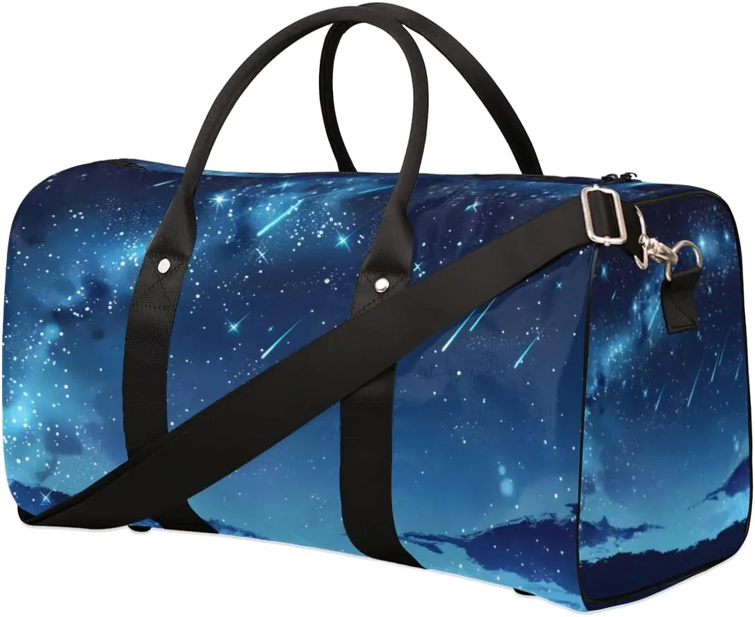 Galaxy Travel Duffle Bag for Women Men Gym Duffel Foldable Bag Waterproof Weekender Space Star Duffle Tote