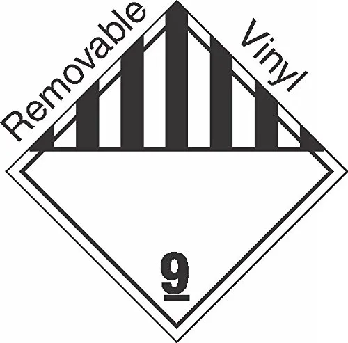 GC Labels-P322, Standard Worded Miscellaneous Dangerous Goods Class 9 Removable Vinyl Placard, Package of 50 Placards
