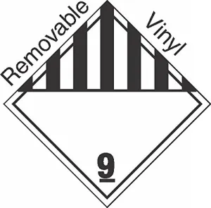 GC Labels-P322, Standard Worded Miscellaneous Dangerous Goods Class 9 Removable Vinyl Placard, Package of 50 Placards