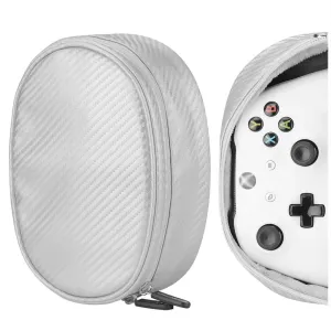 Geekria Controller Travel Bag Compatible with Sony PlayStation 5 DualSense, PS4, Switch Pro, Xbox Series X Wireless, Portable Protector Case Waterproof Pouch (Silver)
