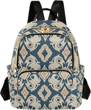 Geometric Folklore Mini Backpack Purse, Waterproof Mini Backpack for Women 8.5 L
