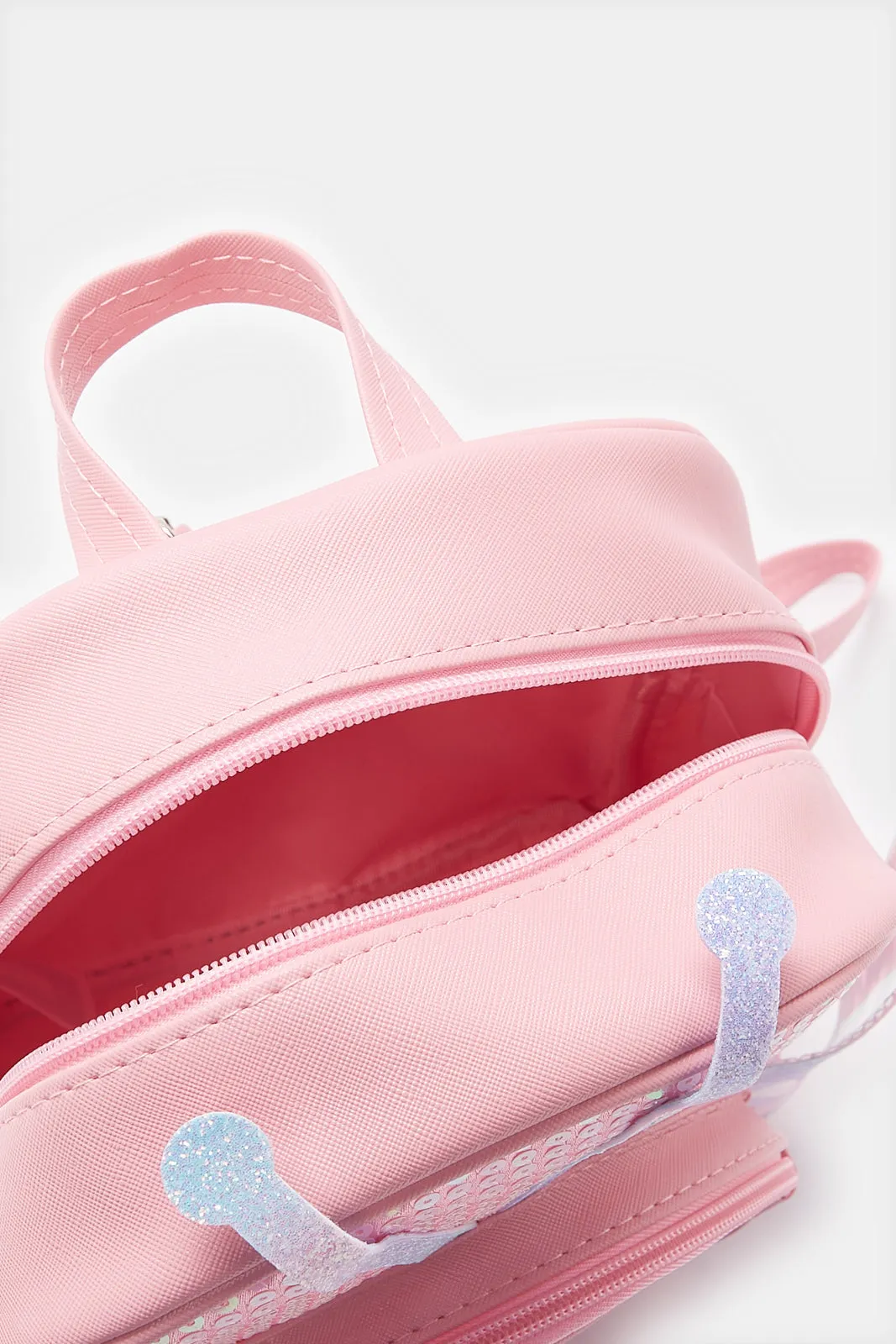 Girls Pink Embellished Backpack