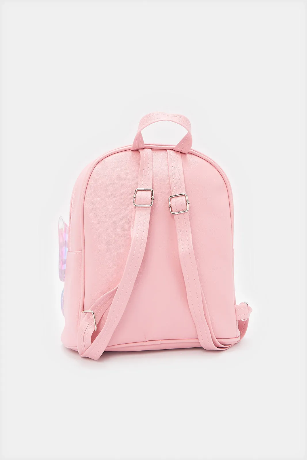 Girls Pink Embellished Backpack