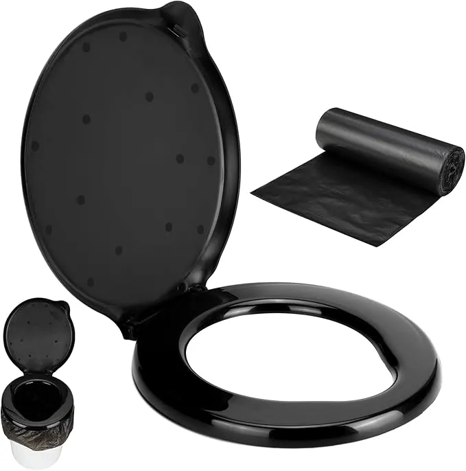 Glenmal Portable Toilet Seat for 5 Gallon Buckets Emergency Toilet Lid with Camping Toilet Bags 5 Gallon Bucket Toilet Seat with Lid Outdoor Camping Luggable Loo Toilet Cover for Adults and Kids