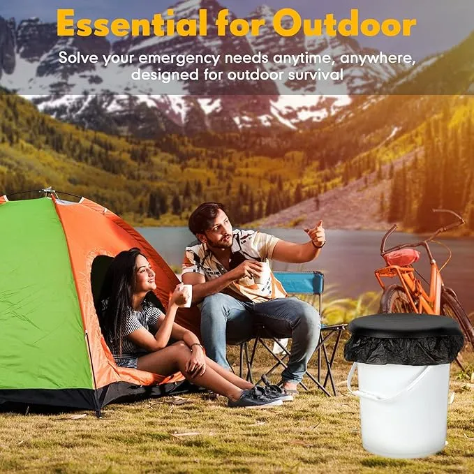 Glenmal Portable Toilet Seat for 5 Gallon Buckets Emergency Toilet Lid with Camping Toilet Bags 5 Gallon Bucket Toilet Seat with Lid Outdoor Camping Luggable Loo Toilet Cover for Adults and Kids