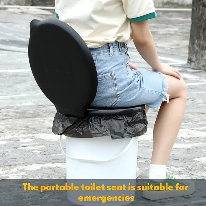 Glenmal Portable Toilet Seat for 5 Gallon Buckets Emergency Toilet Lid with Camping Toilet Bags 5 Gallon Bucket Toilet Seat with Lid Outdoor Camping Luggable Loo Toilet Cover for Adults and Kids