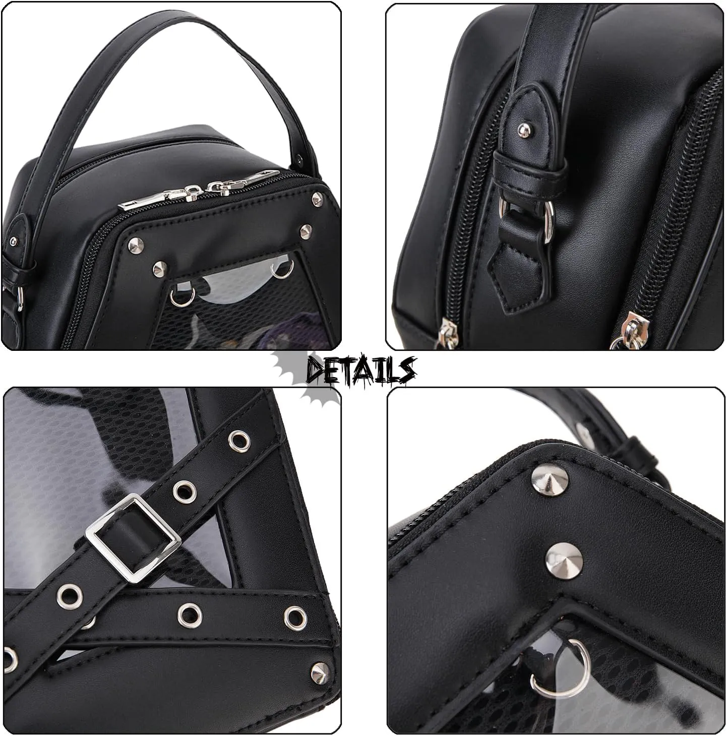 Gothic Coffin Shape Fashion Purses and Handbags for Women Halloween Shoulder Bag Backpack