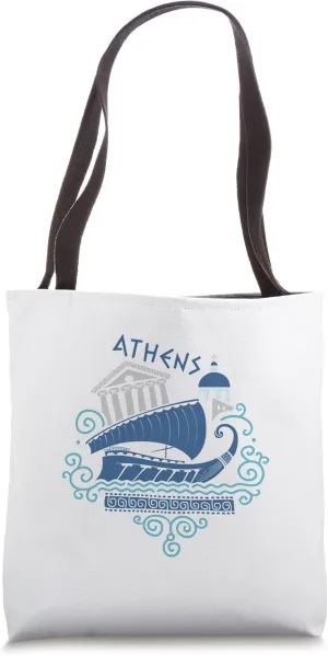 Greek Culture With Ancient Greece Architecture And Ornament Tote Bag