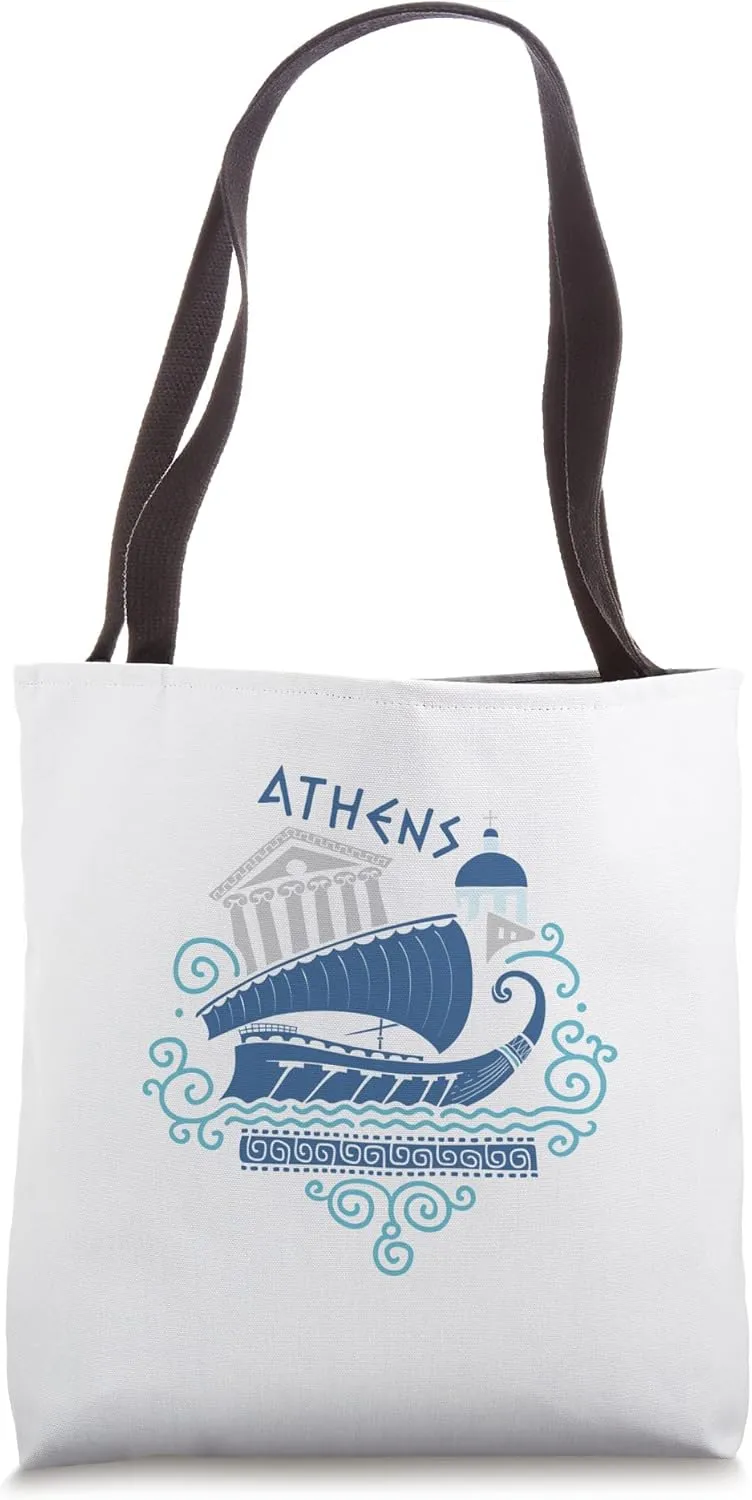 Greek Culture With Ancient Greece Architecture And Ornament Tote Bag