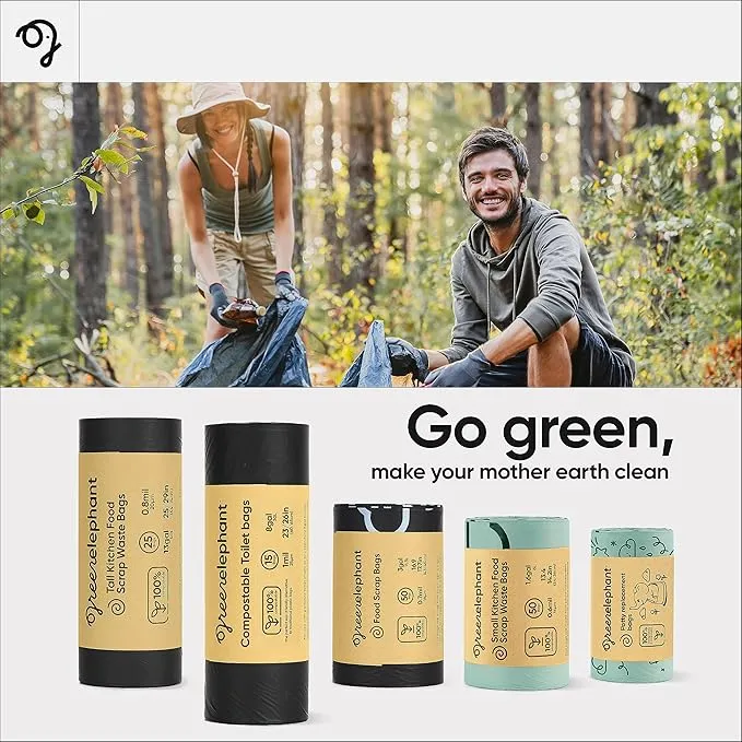 Green Elephant Portable Toilet Bags - Camping Toilet Bags, Camping Potty Bags, Camping Poop Bags for People, Toilet Waste Bags for 5 Gallon Bucket, Camp Toilet Bag, 15 count, 8 gal, 1 mil (1 pack)