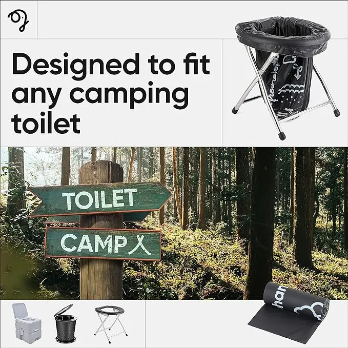Green Elephant Portable Toilet Bags - Camping Toilet Bags, Camping Potty Bags, Camping Poop Bags for People, Toilet Waste Bags for 5 Gallon Bucket, Camp Toilet Bag, 15 count, 8 gal, 1 mil (1 pack)