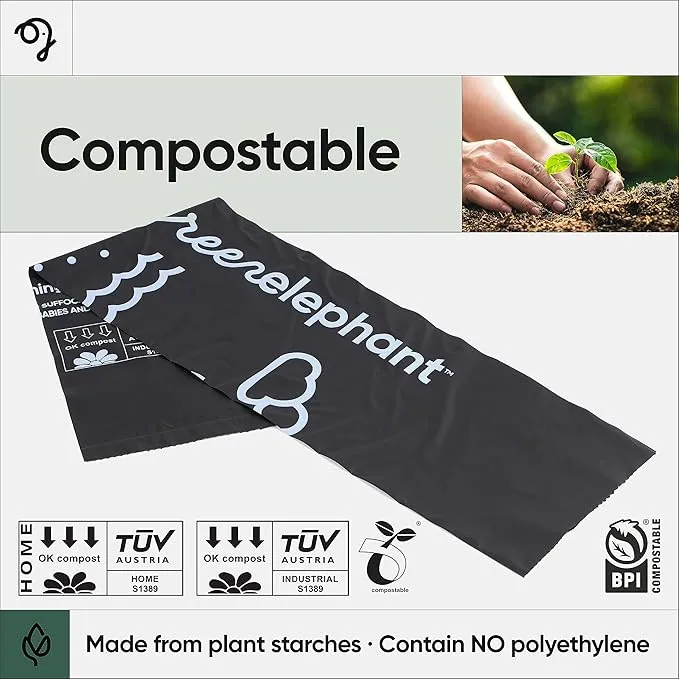 Green Elephant Portable Toilet Bags - Camping Toilet Bags, Camping Potty Bags, Camping Poop Bags for People, Toilet Waste Bags for 5 Gallon Bucket, Camp Toilet Bag, 15 count, 8 gal, 1 mil (1 pack)