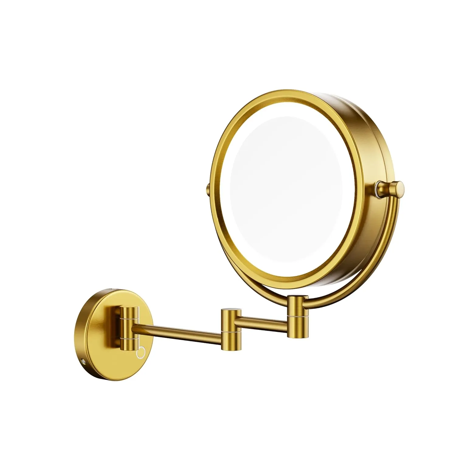 GURUN 8.5 Inch Magnifying Makeup Mirror with 3 Tones Dimmable LED Lights Double Sided Touch Control Wall Mounted Vanity Mirror for Bathroom with 10X Magnification M1809DGJ-T (Brushed Gold/10X)